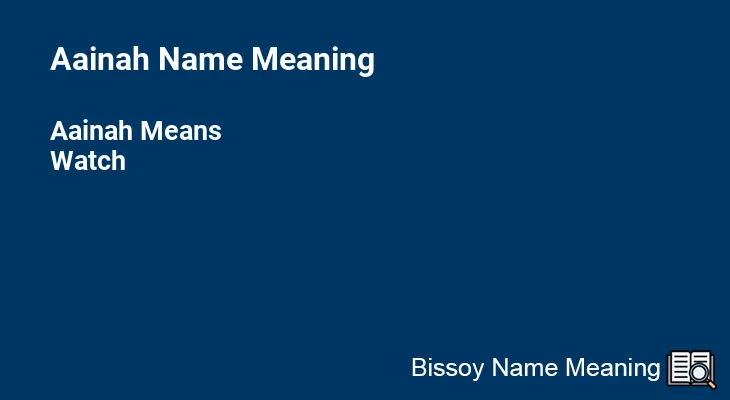 Aainah Name Meaning