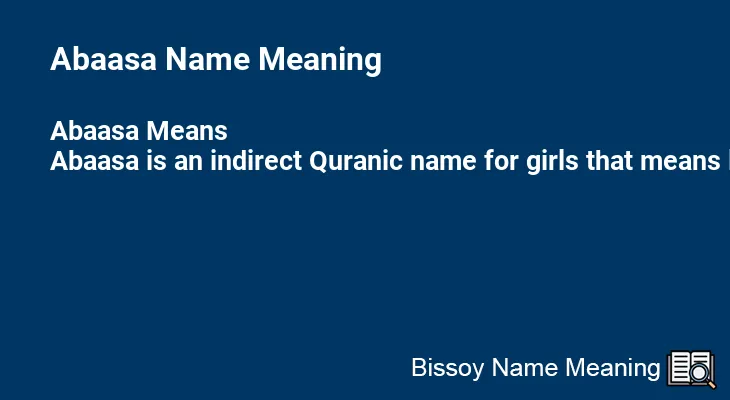 Abaasa Name Meaning
