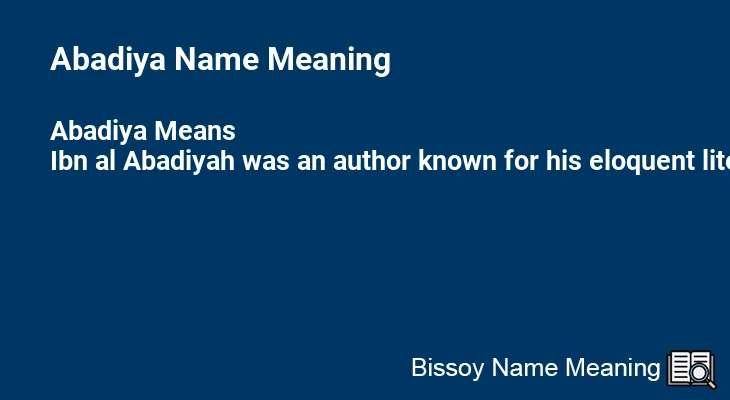 Abadiya Name Meaning