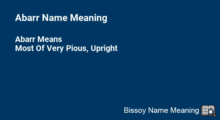 Abarr Name Meaning