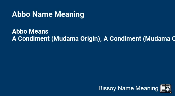 Abbo Name Meaning