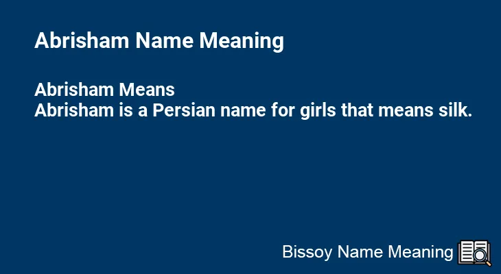 Abrisham Name Meaning