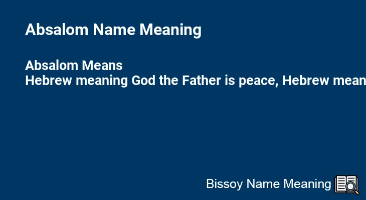 Absalom Name Meaning