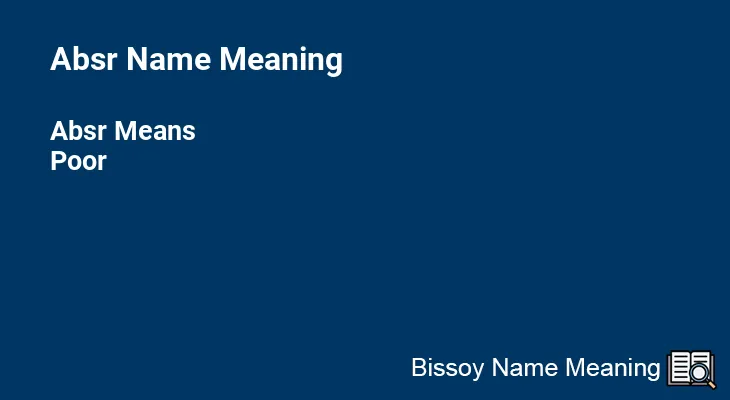 Absr Name Meaning