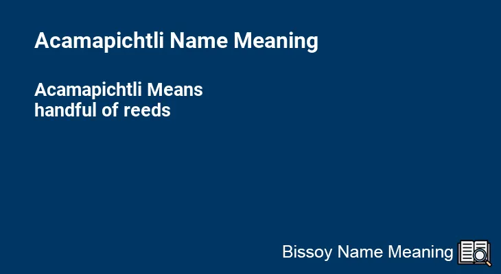 Acamapichtli Name Meaning