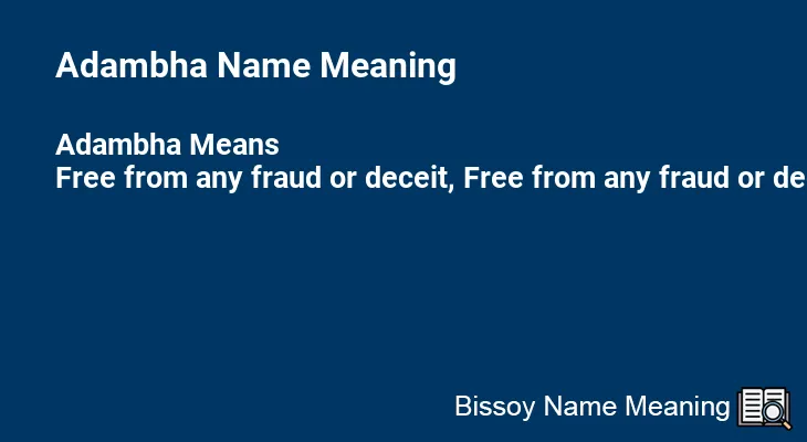 Adambha Name Meaning