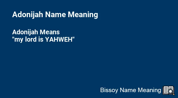 Adonijah Name Meaning