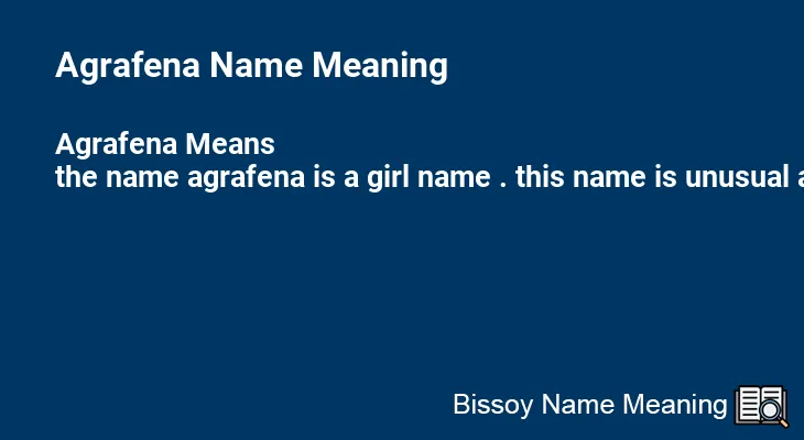 Agrafena Name Meaning