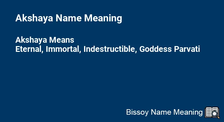 Akshaya Name Meaning