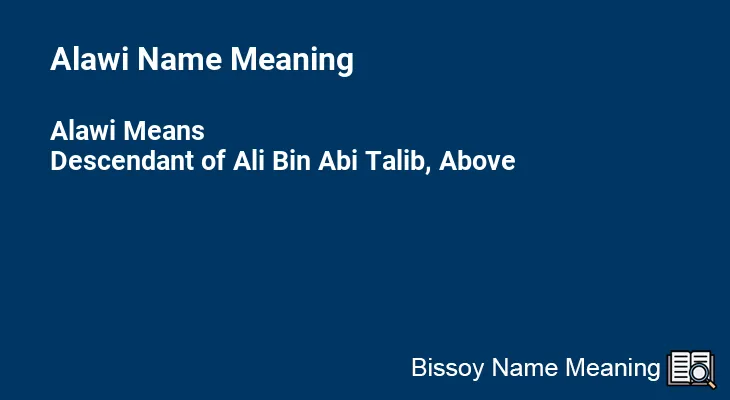 Alawi Name Meaning