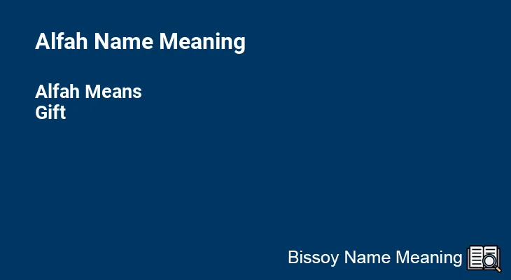 Alfah Name Meaning