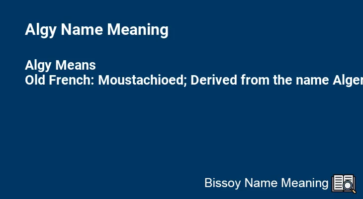 Algy Name Meaning