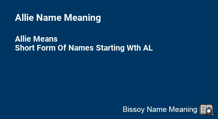 Allie Name Meaning