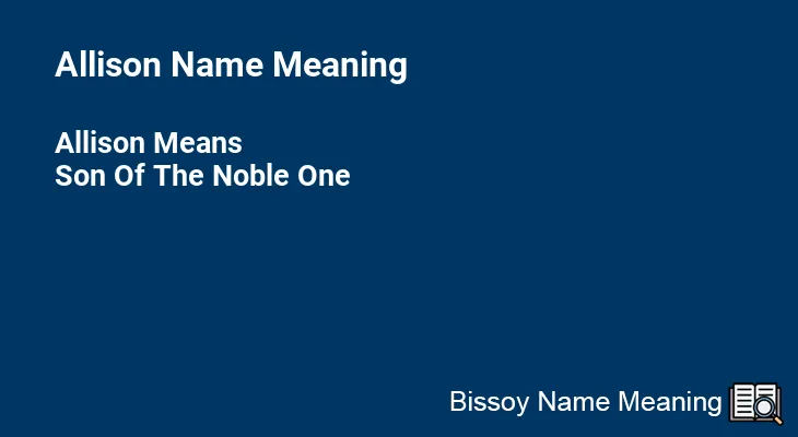 Allison Name Meaning