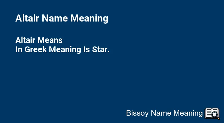 Altair Name Meaning