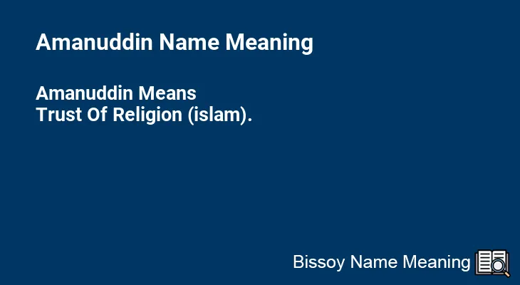 Amanuddin Name Meaning