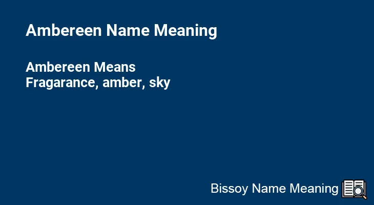 Ambereen Name Meaning