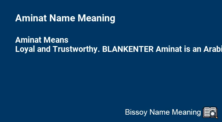 Aminat Name Meaning