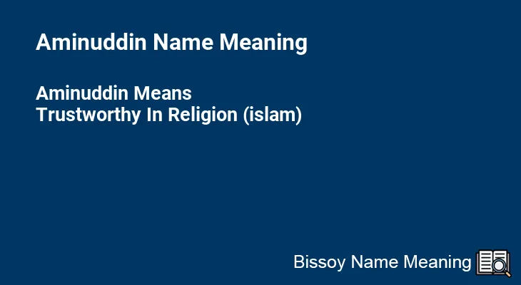 Aminuddin Name Meaning