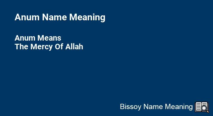 Anum Name Meaning