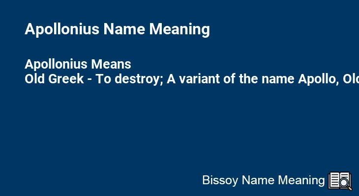 Apollonius Name Meaning