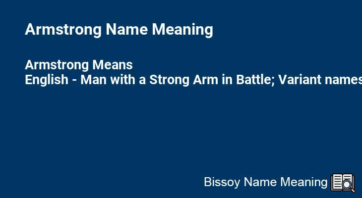 Armstrong Name Meaning