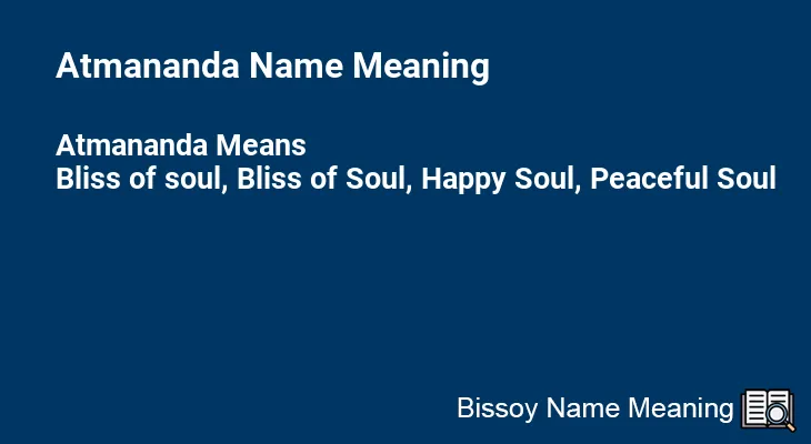 Atmananda Name Meaning