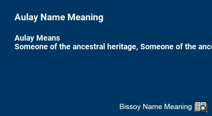 Aulay Name Meaning