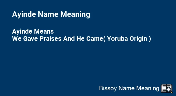 Ayinde Name Meaning