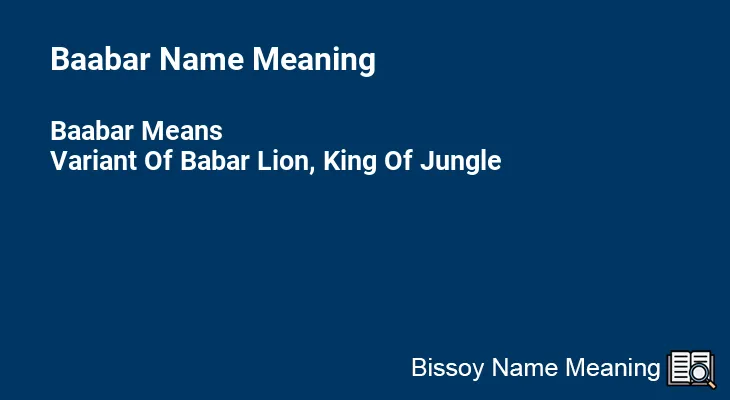 Baabar Name Meaning