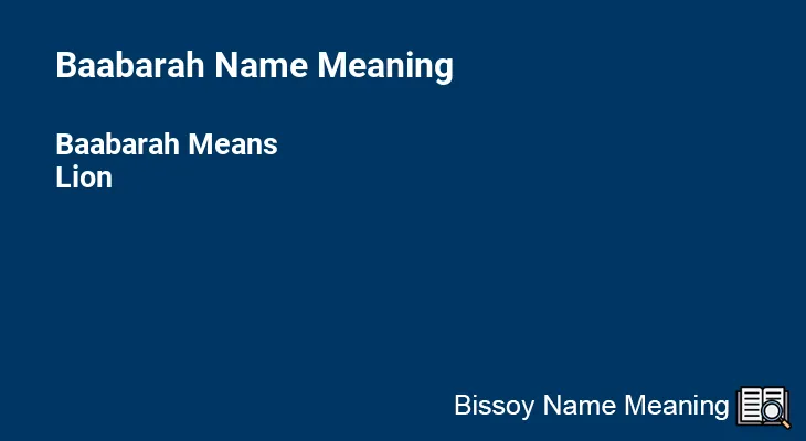 Baabarah Name Meaning