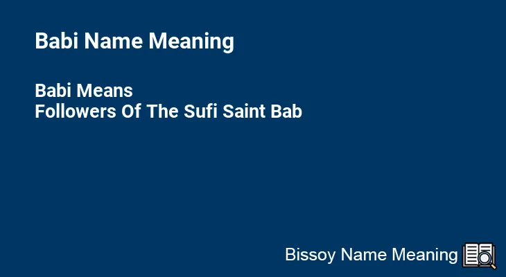 Babi Name Meaning