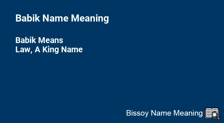 Babik Name Meaning