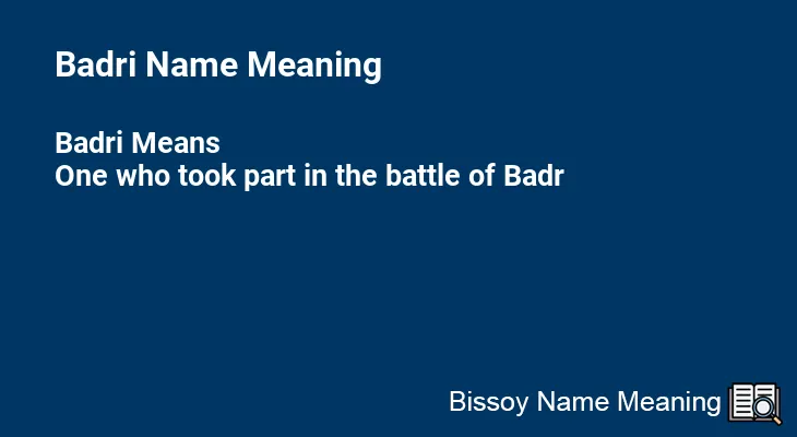 Badri Name Meaning