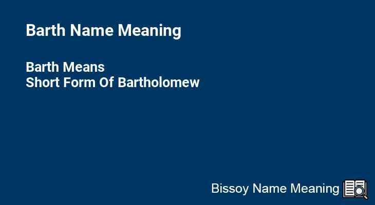 Barth Name Meaning