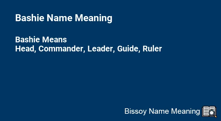 Bashie Name Meaning