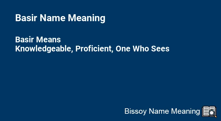 Basir Name Meaning