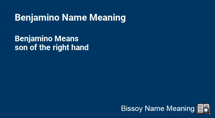 Benjamino Name Meaning