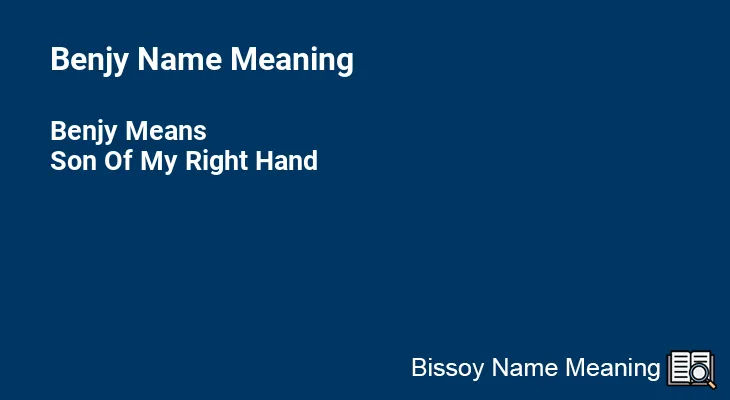Benjy Name Meaning