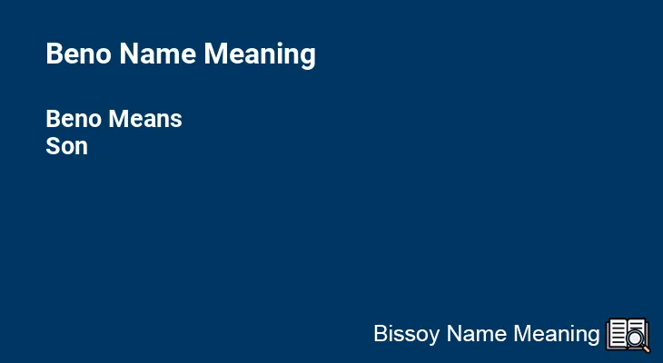 Beno Name Meaning