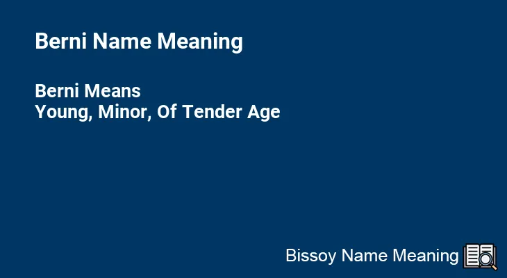 Berni Name Meaning