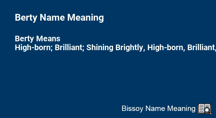 Berty Name Meaning