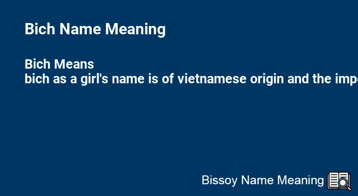 Bich Name Meaning