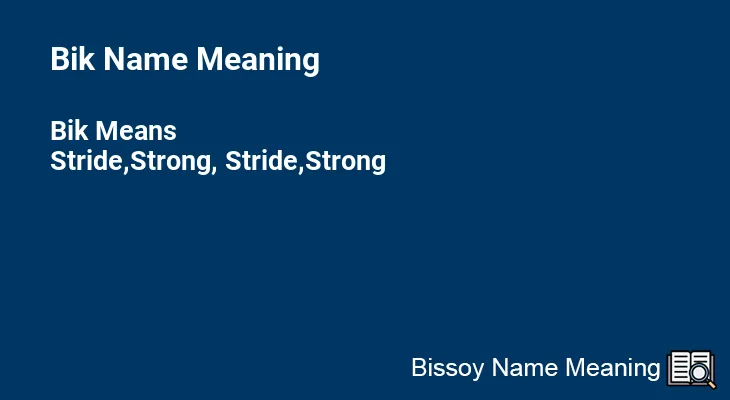 Bik Name Meaning