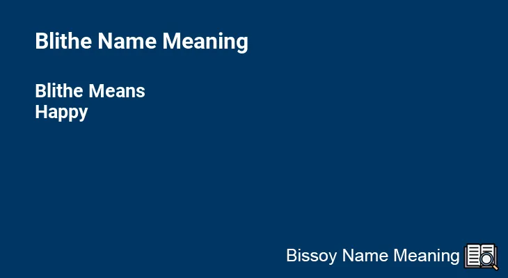 Blithe Name Meaning