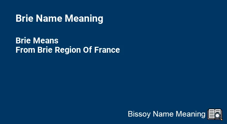 Brie Name Meaning