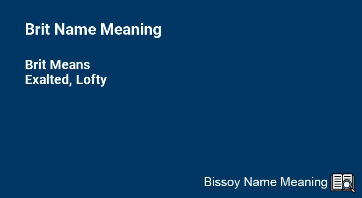 Brit Name Meaning