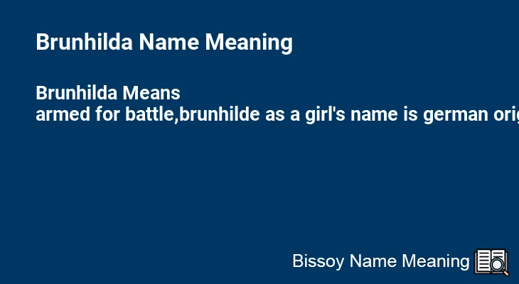 Brunhilda Name Meaning