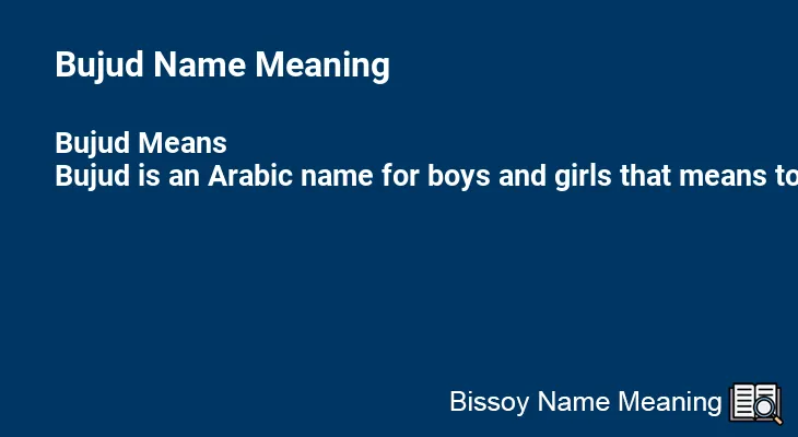 Bujud Name Meaning