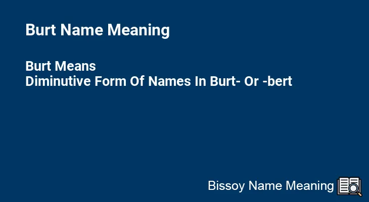 Burt Name Meaning